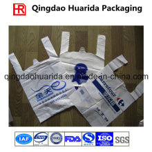 El logotipo personalizado imprimió la bolsa al por menor plástica del mercado de la camiseta de la camiseta al por menor del HDPE